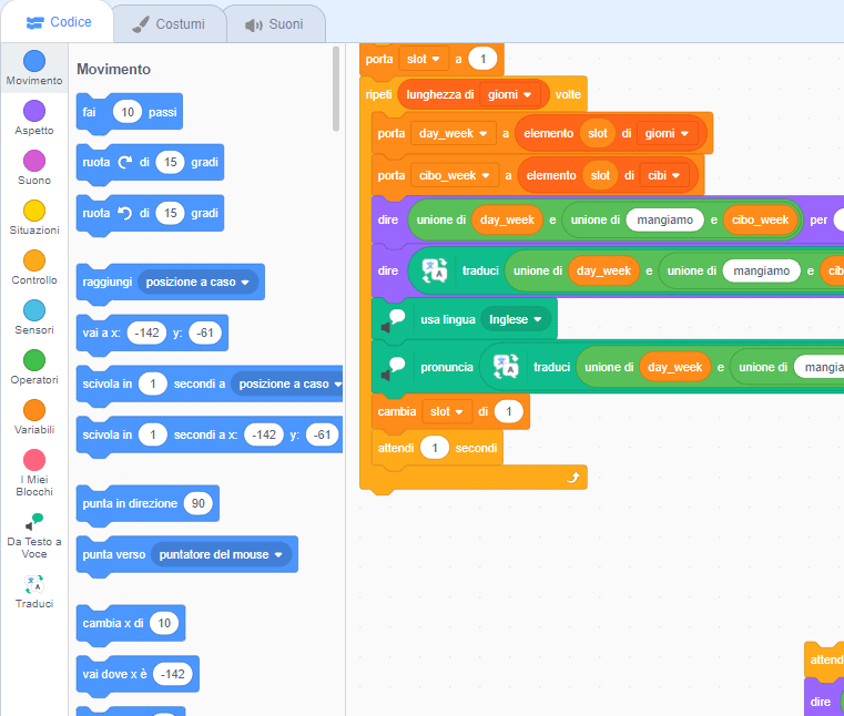 coding con scratch
