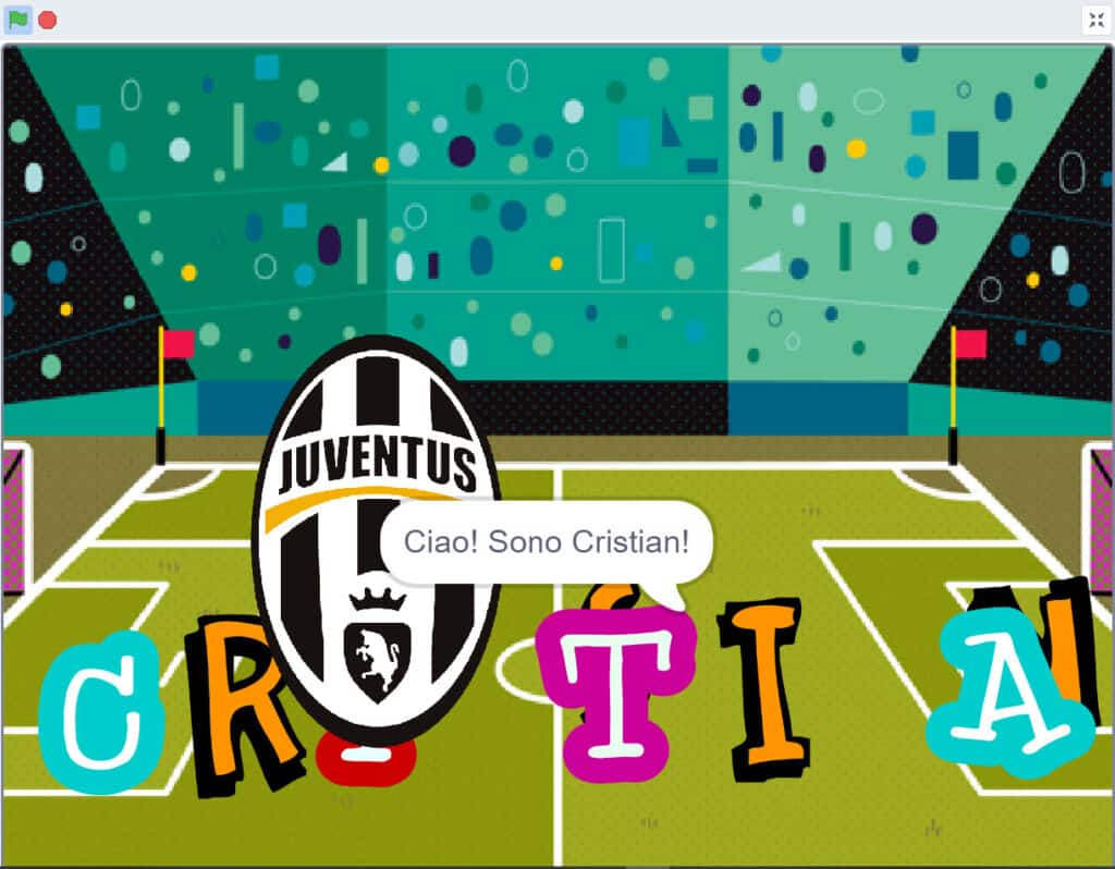 progetto di Cristian, 11 anni dopo poche settimane di corso Scratch Base